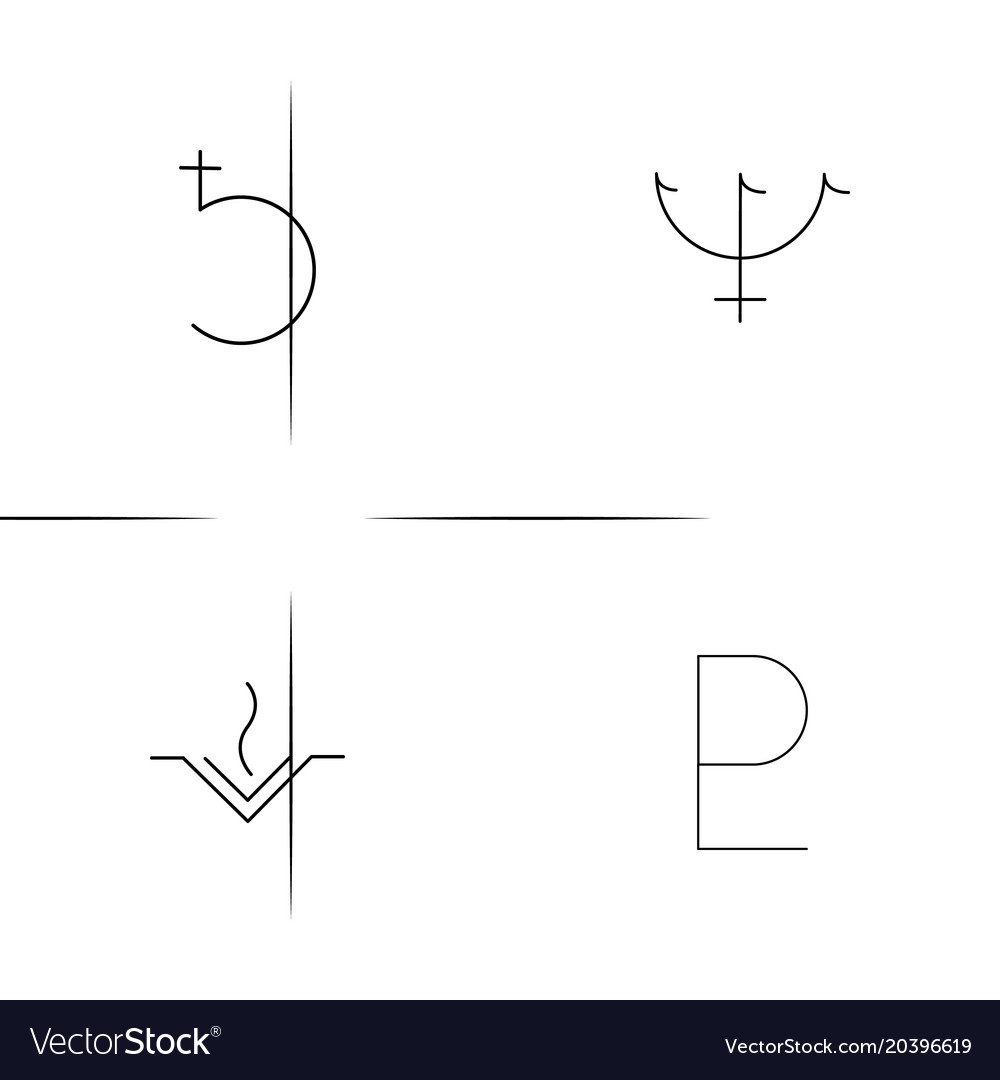 Astrology simple linear icon setsimple outline