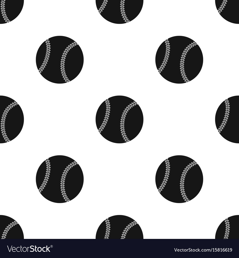 Ball for baseball baseball single icon in black Vector Image