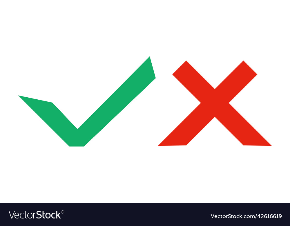 Check mark and cross