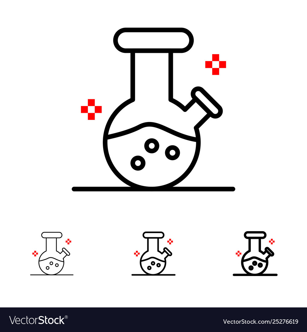 Demo flask lab potion bold and thin black line Vector Image Demo flask lab potion bold and thin black line