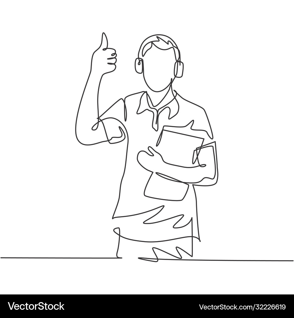 Field manager work life concept single line Vector Image