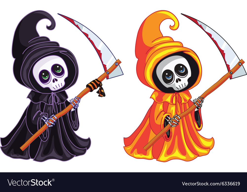 Grim reaper two characters of different colors Vector Image