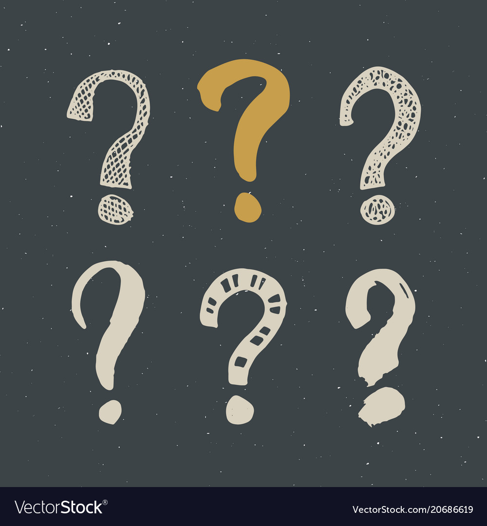 Grunge Question Mark Set