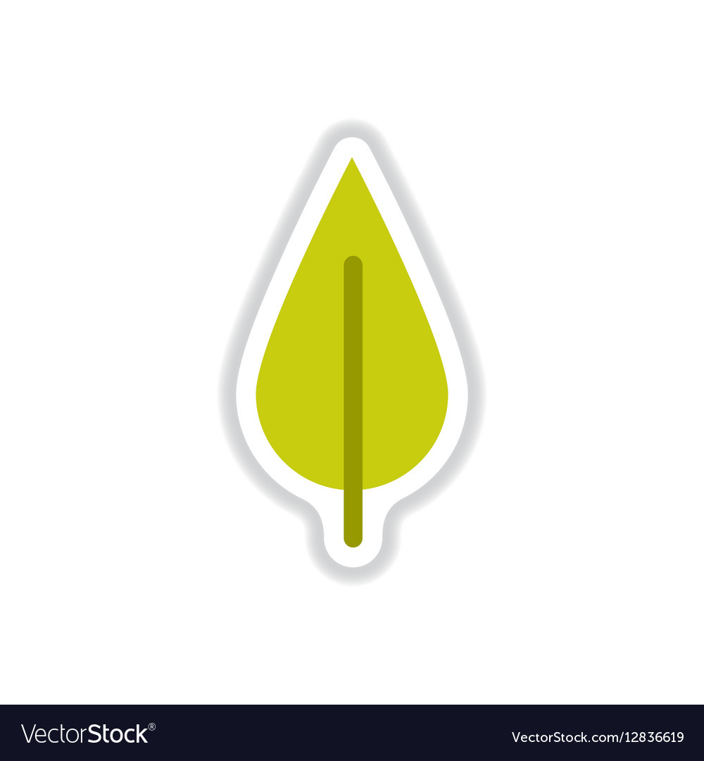 Label with leaf shadow icon design