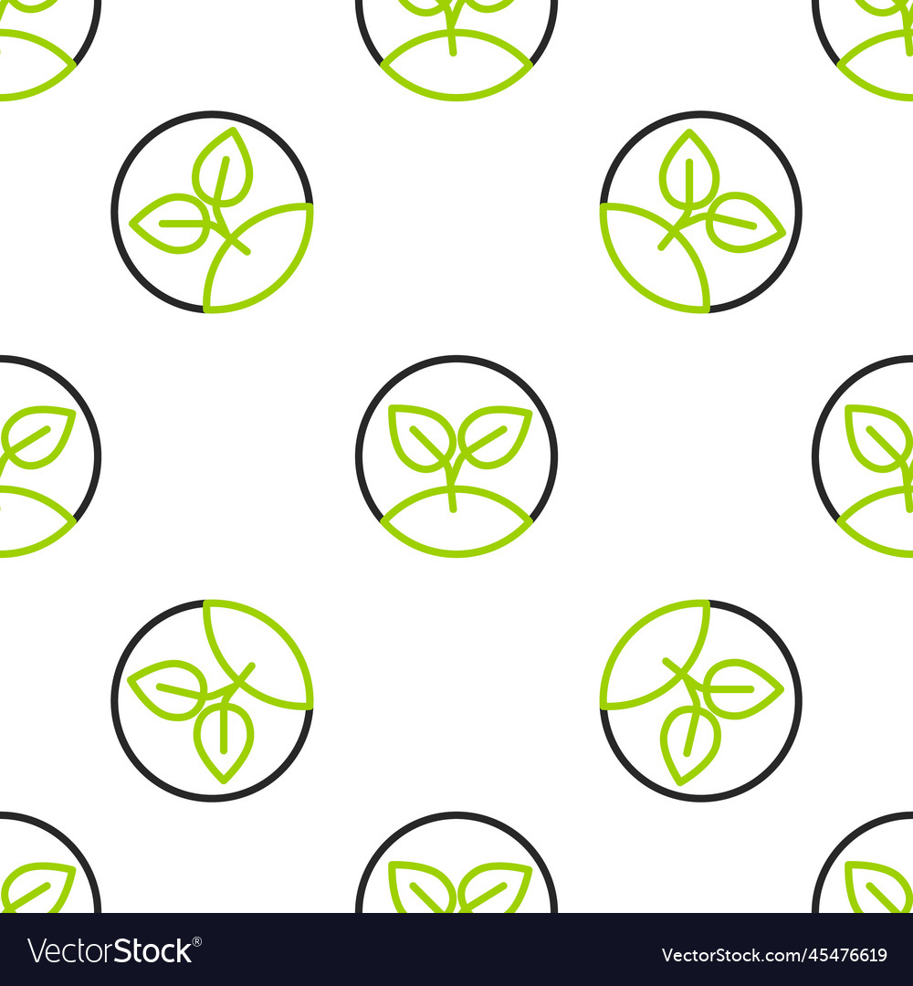 Line sprout icon isolated seamless pattern