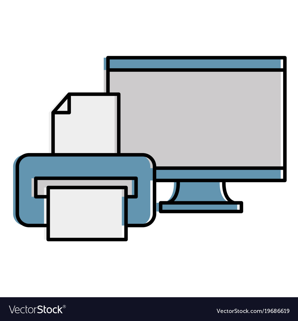Monitor computer with printer