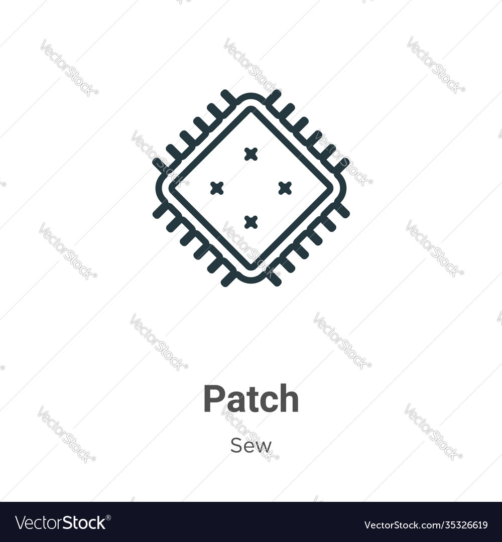 Patch outline icon thin line black