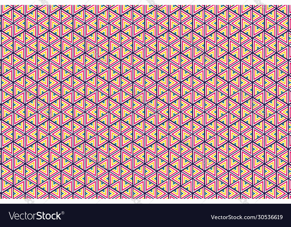 Pattern with colorful triangle and hexagon tile