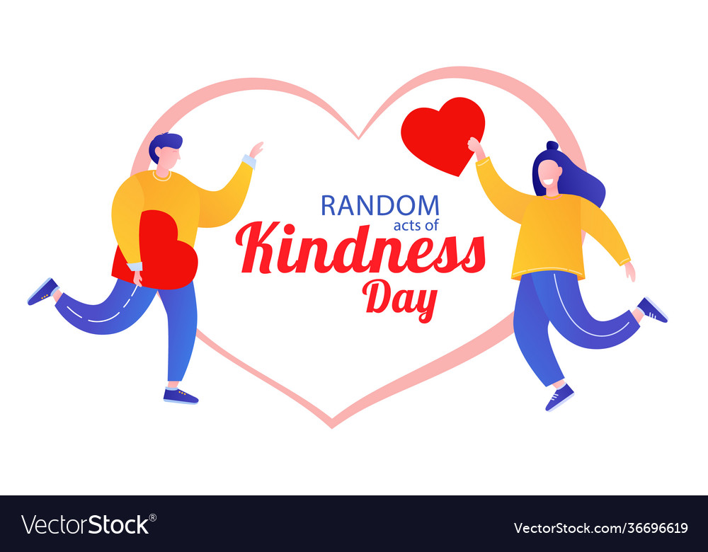 Random acts kindness day emblem isolated vector image Random acts kindness day emblem isolated