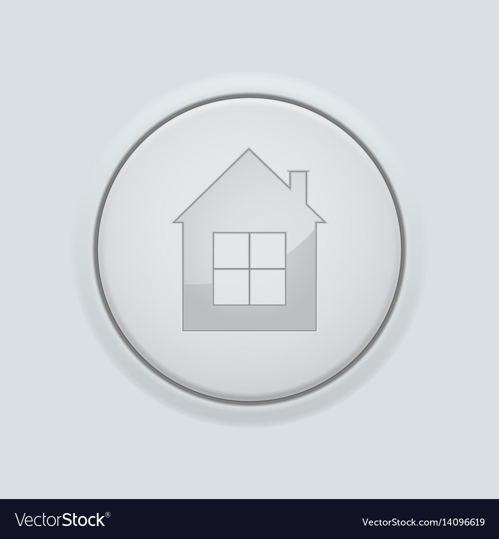 Round home button on gray interface background