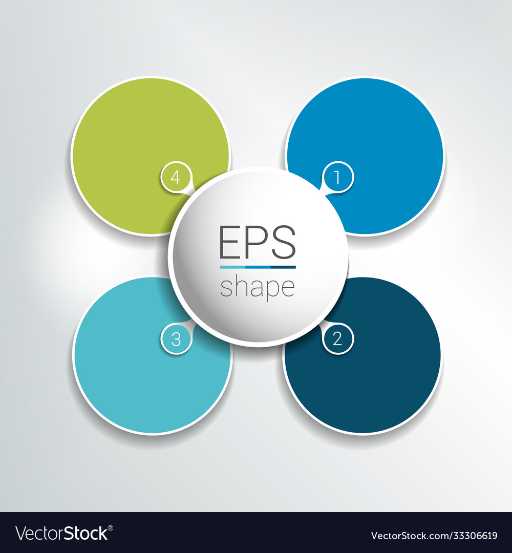 Round infographic 4 steps net flow chart diagram vector image Round infographic 4 steps net flow chart diagram