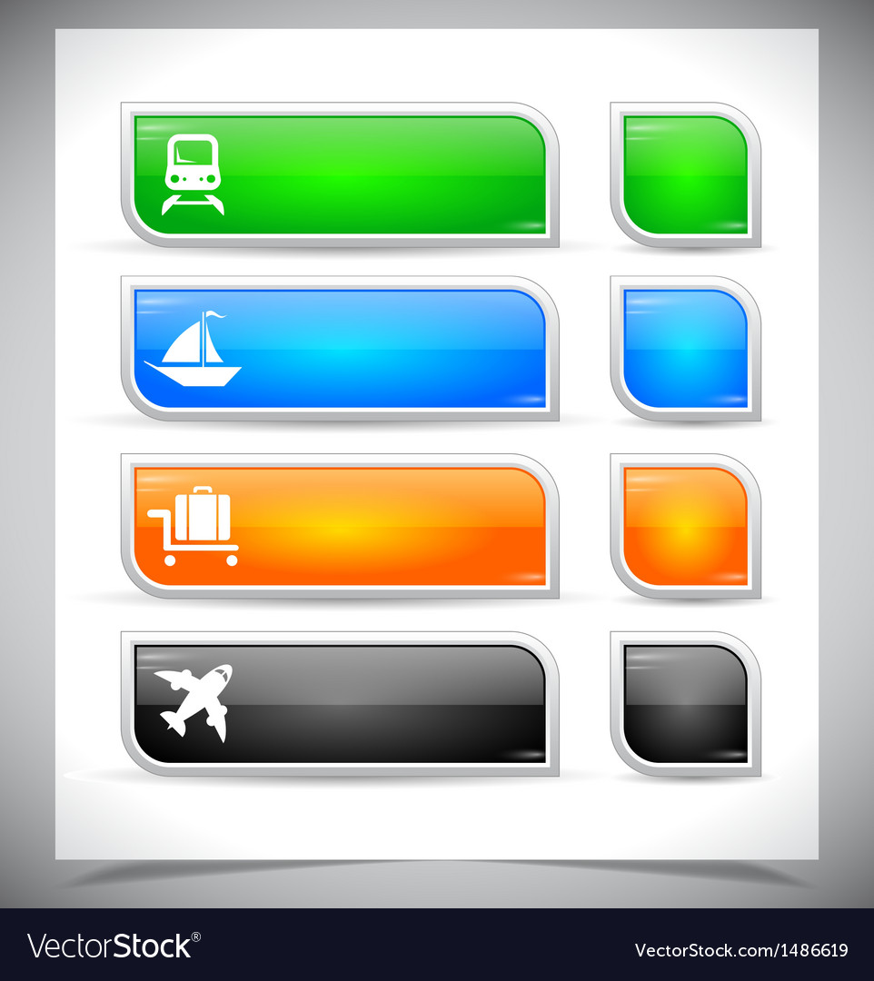 Set of color plastic buttons for web