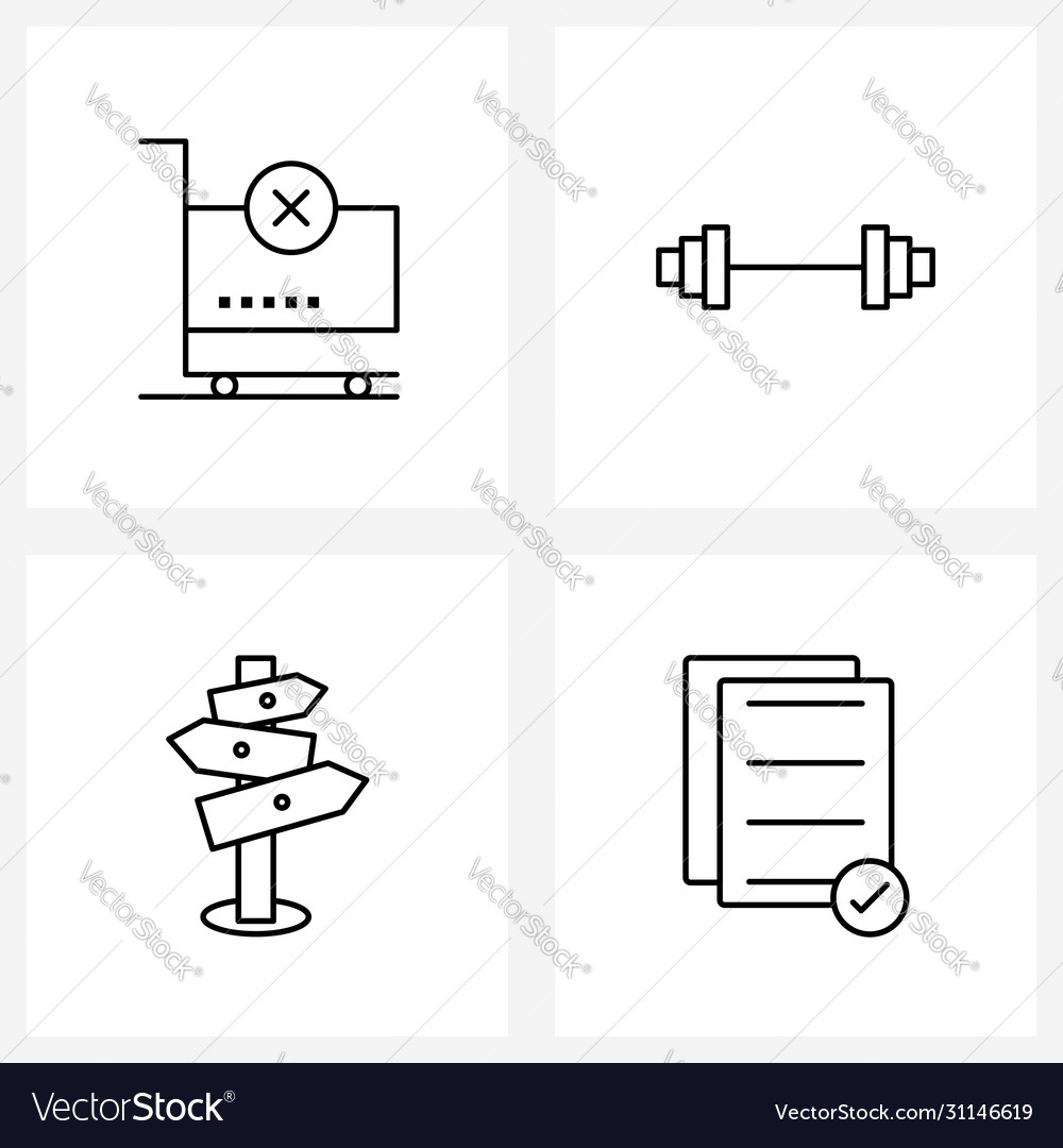 Ui set 4 basic line icons business board
