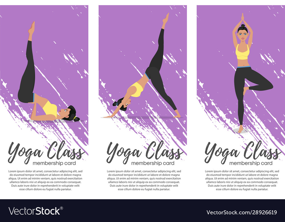 Yoga class vertical flyers in flat style