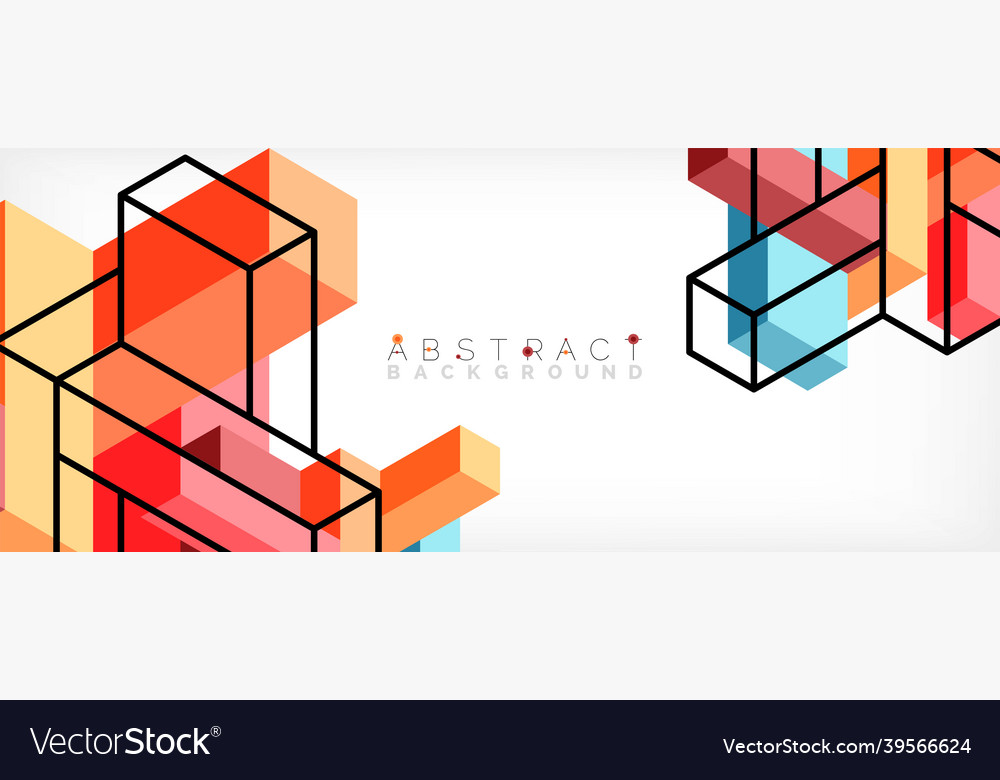 Abstract background 3d cubes cubic elements vector image Abstract background 3d cubes cubic elements