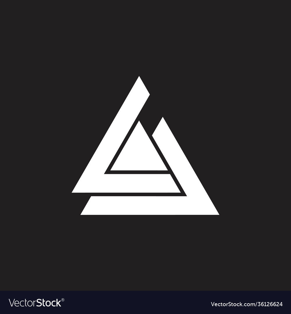 Abstract letter la geometric triangle logo Vector Image