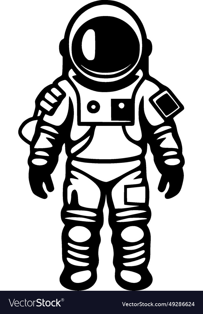 Astronaut - black and white isolated icon