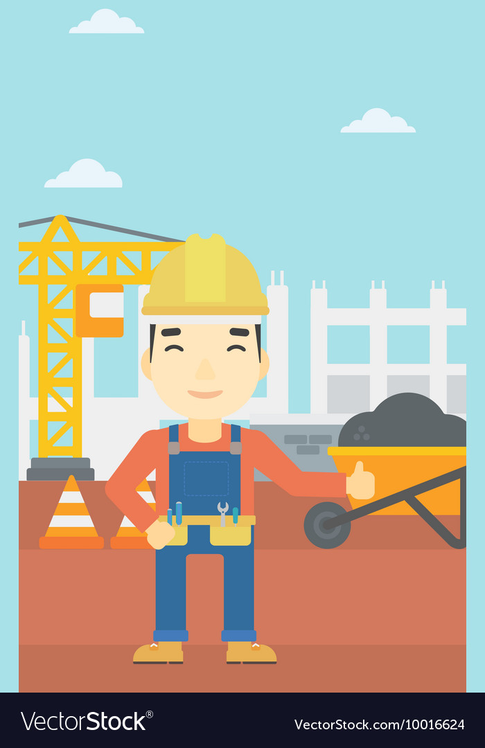 Builder showing thumbs up Royalty Free Vector Image