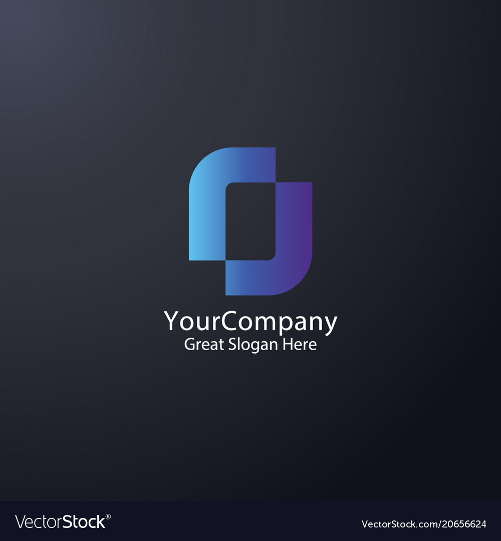 Business logo abstract square round loop shape