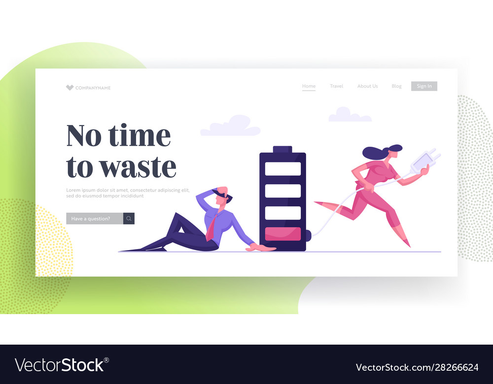 Businesspeople lack time website landing page vector image Businesspeople lack time website landing page