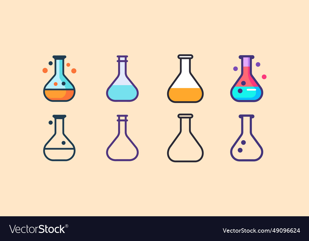 Experiment beaker elements vector image Experiment beaker elements