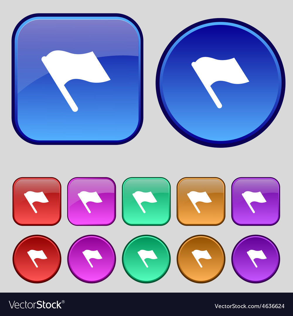 Finish start flag icon sign a set of twelve Vector Image