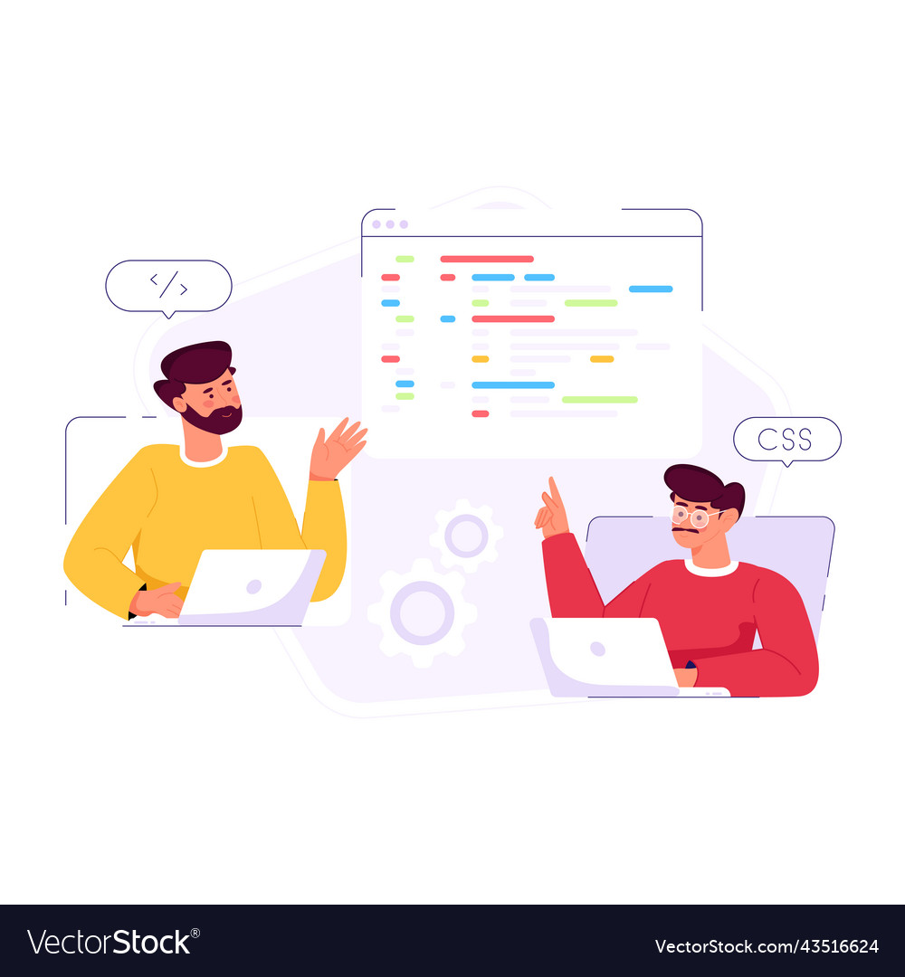 Flat design of web development