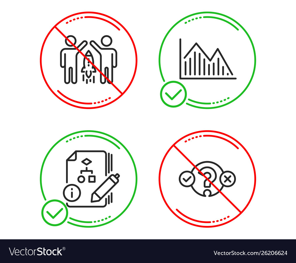 Investment graph partnership and algorithm icons vector image Investment graph partnership and algorithm icons