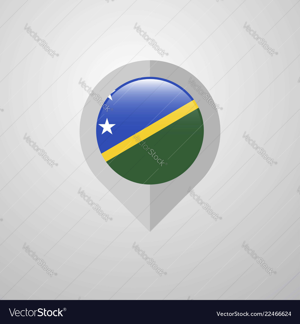 Map navigation pointer with solomon islands flag