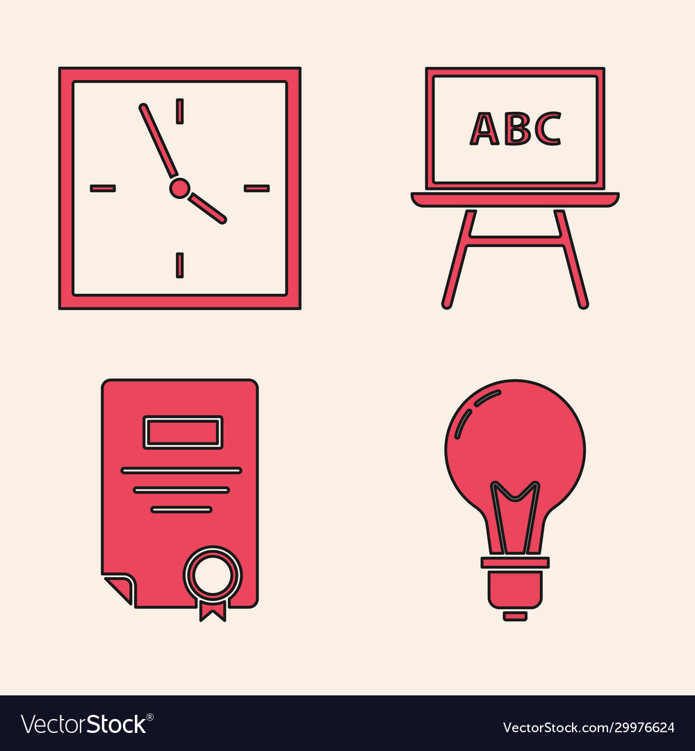Set light bulb with concept idea clock Vector Image Set light bulb with concept idea clock
