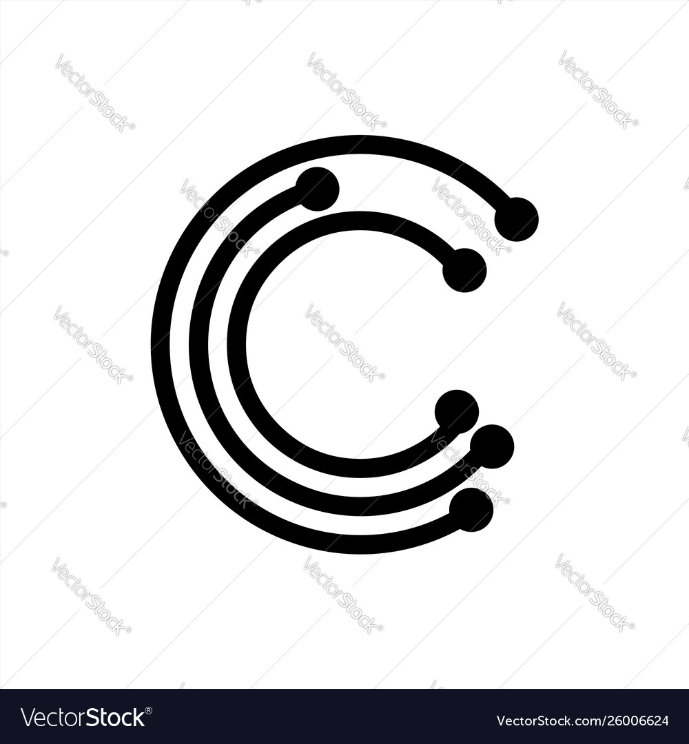 Simple initials c cc ccc geometric network line vector image Simple initials c cc ccc geometric network line