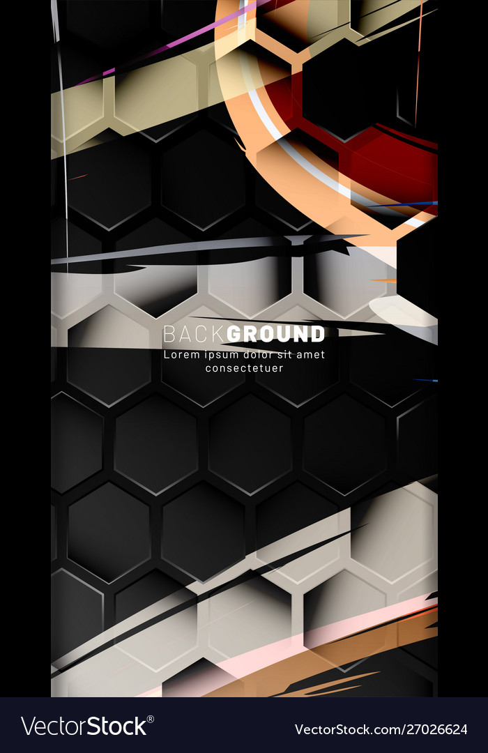 Vertical hexagon background gradient color light vector image Vertical hexagon background gradient color light