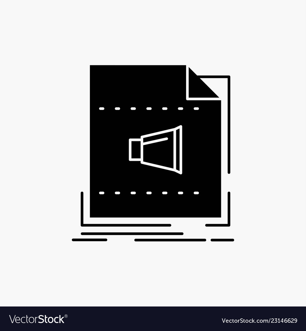 Audio file format music sound glyph icon isolated