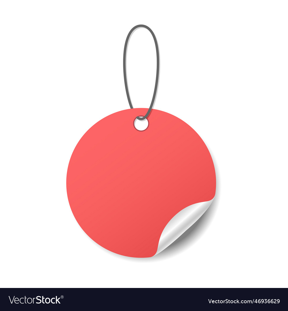 Blank round red sticker