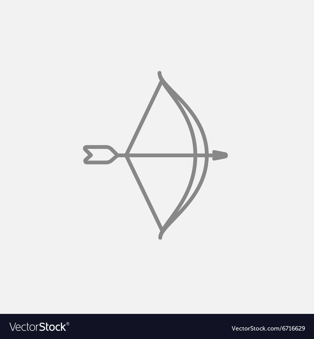 Bow and arrow line icon