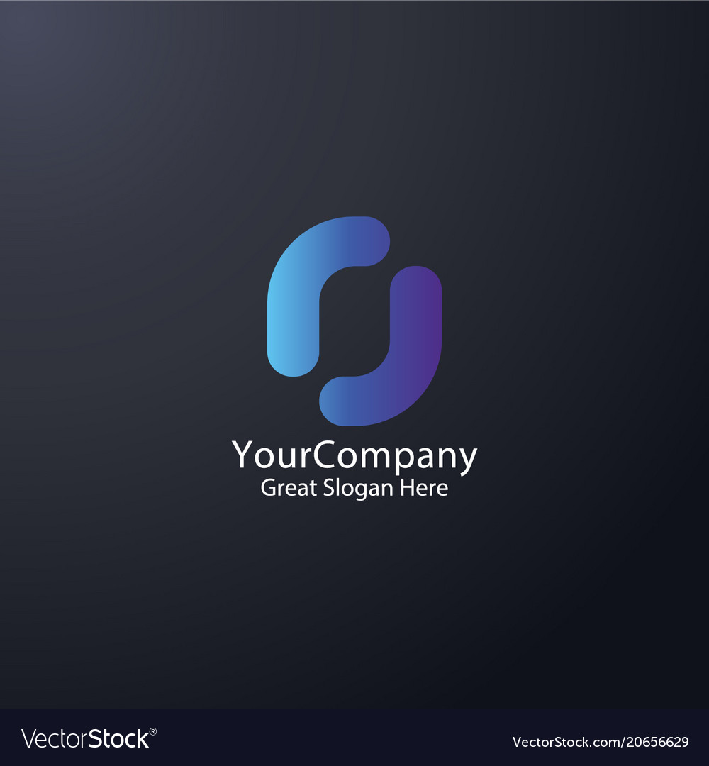 Business logo abstract square round loop shape