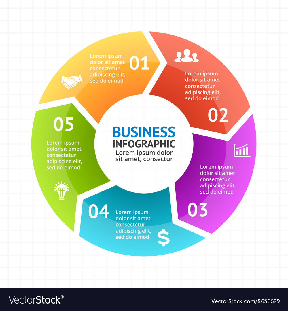 Circle arrows infographic diagram graph Royalty Free Vector