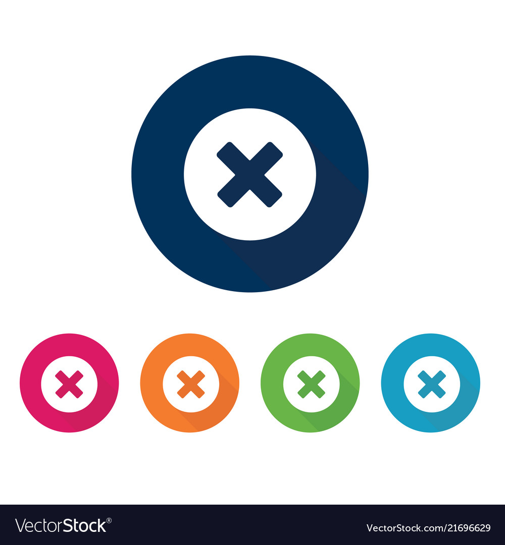 Close button delete symbol icon set