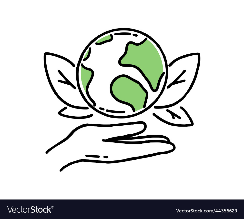 Co2 climate change concept green energy planet Vector Image