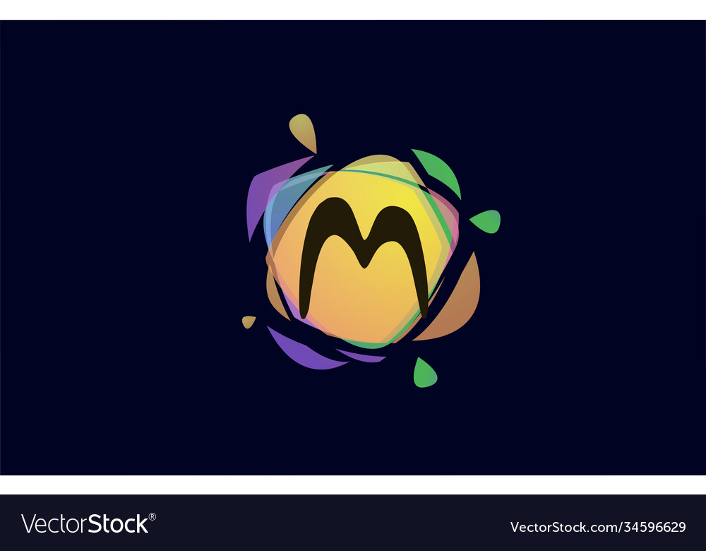 Colorful m alphabet letter logo icon template