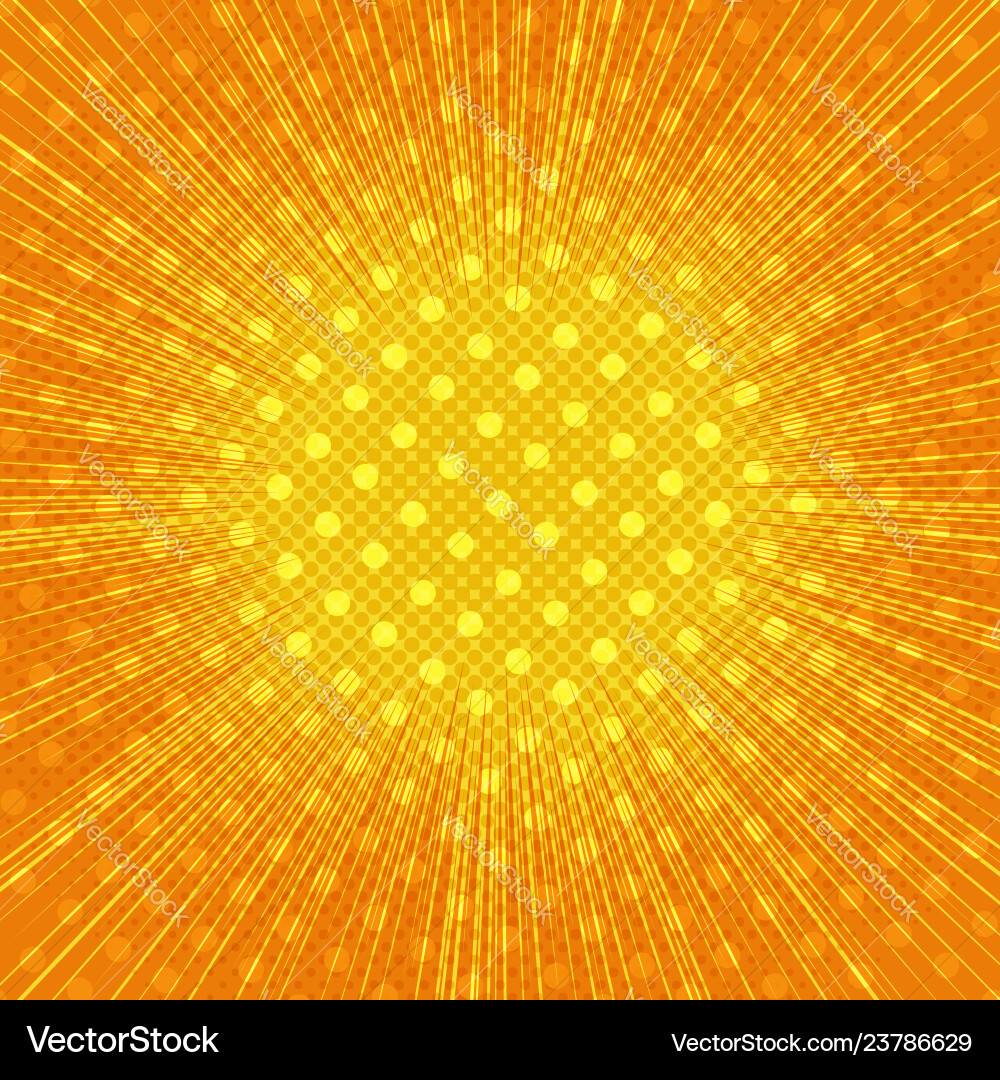Comic page bright orange explosive background Vector Image