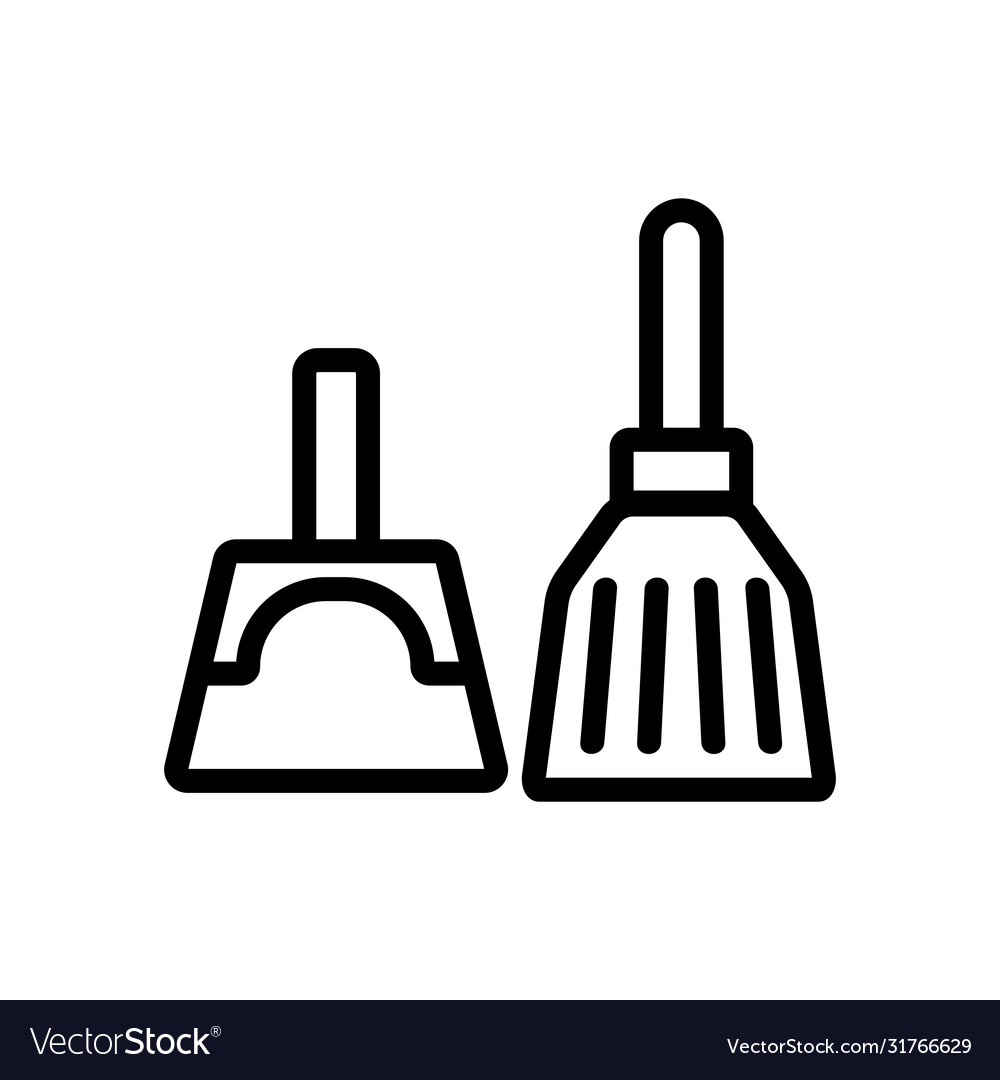 Dustpan and brush domestic tool icon vector image Dustpan and brush domestic tool icon