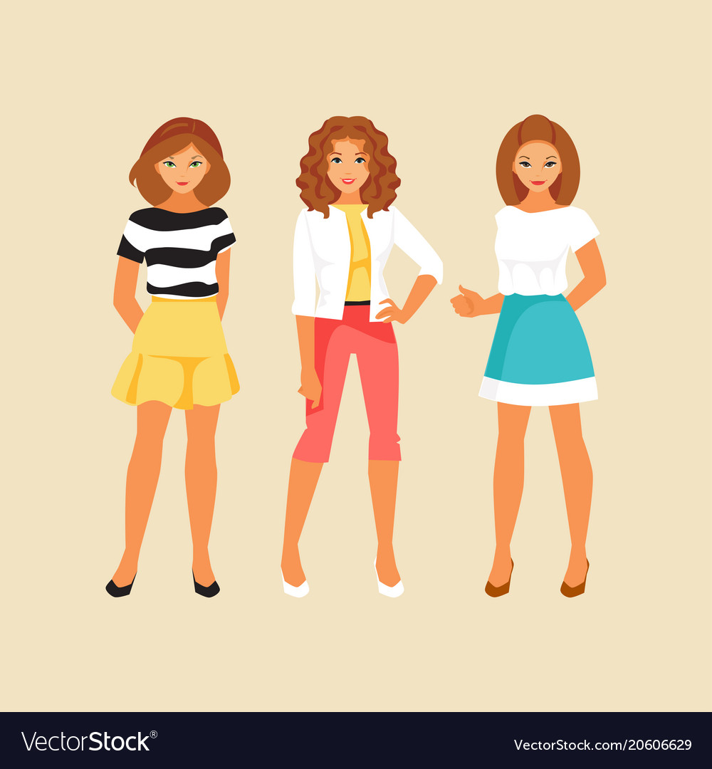 Fashion girls Royalty Free Vector Image - VectorStock