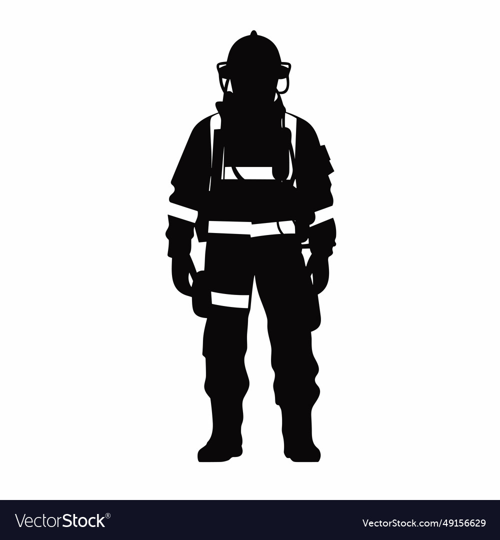 Firefighter black icon on white background Vector Image