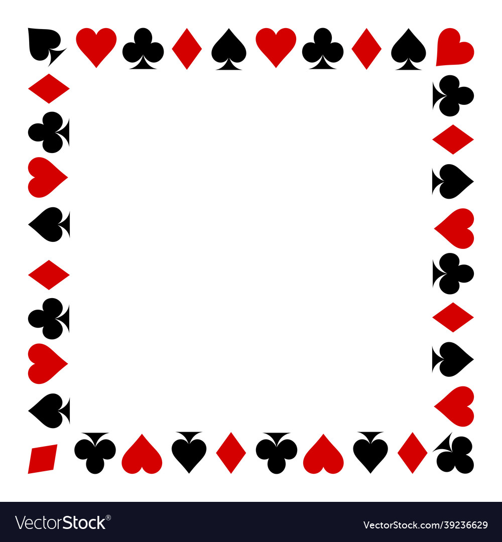 Frame of card suits playing isolated vector image Frame of card suits playing isolated
