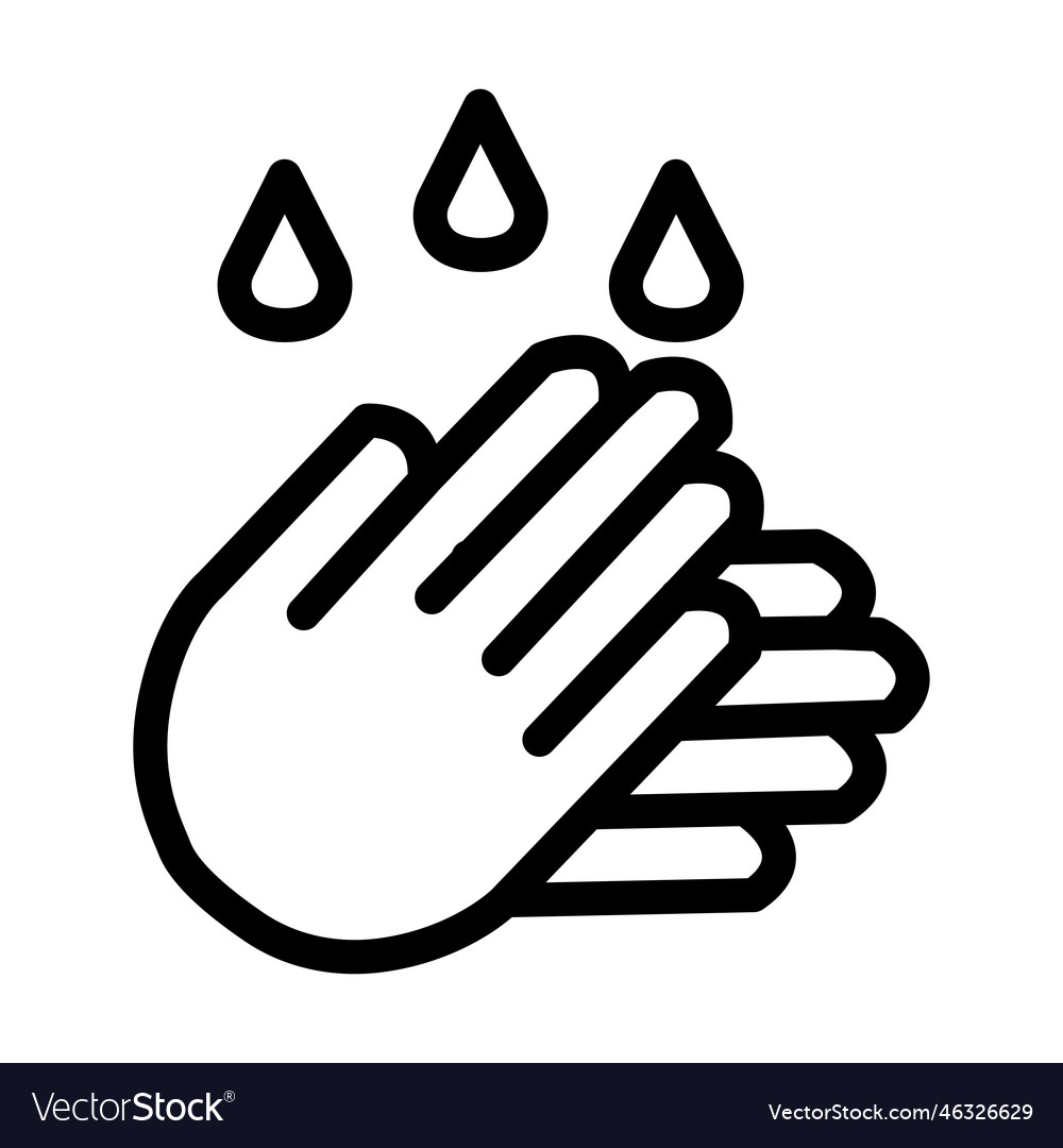 Hand washing thick line icon for personal Vector Image