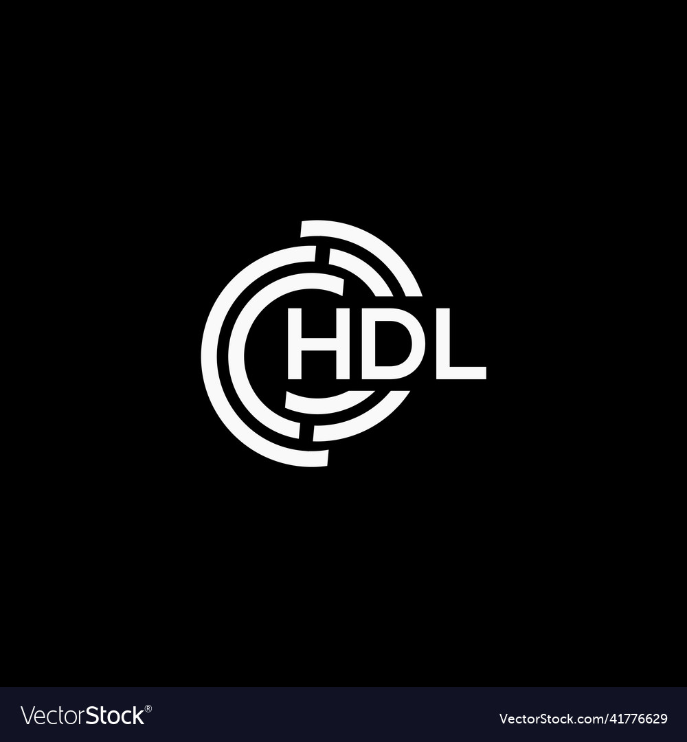 Hdl letter logo design on black background