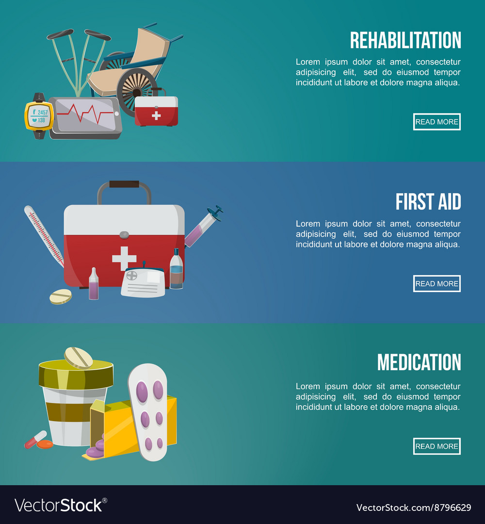 Health Facilities Banner Set Royalty Free Vector Image