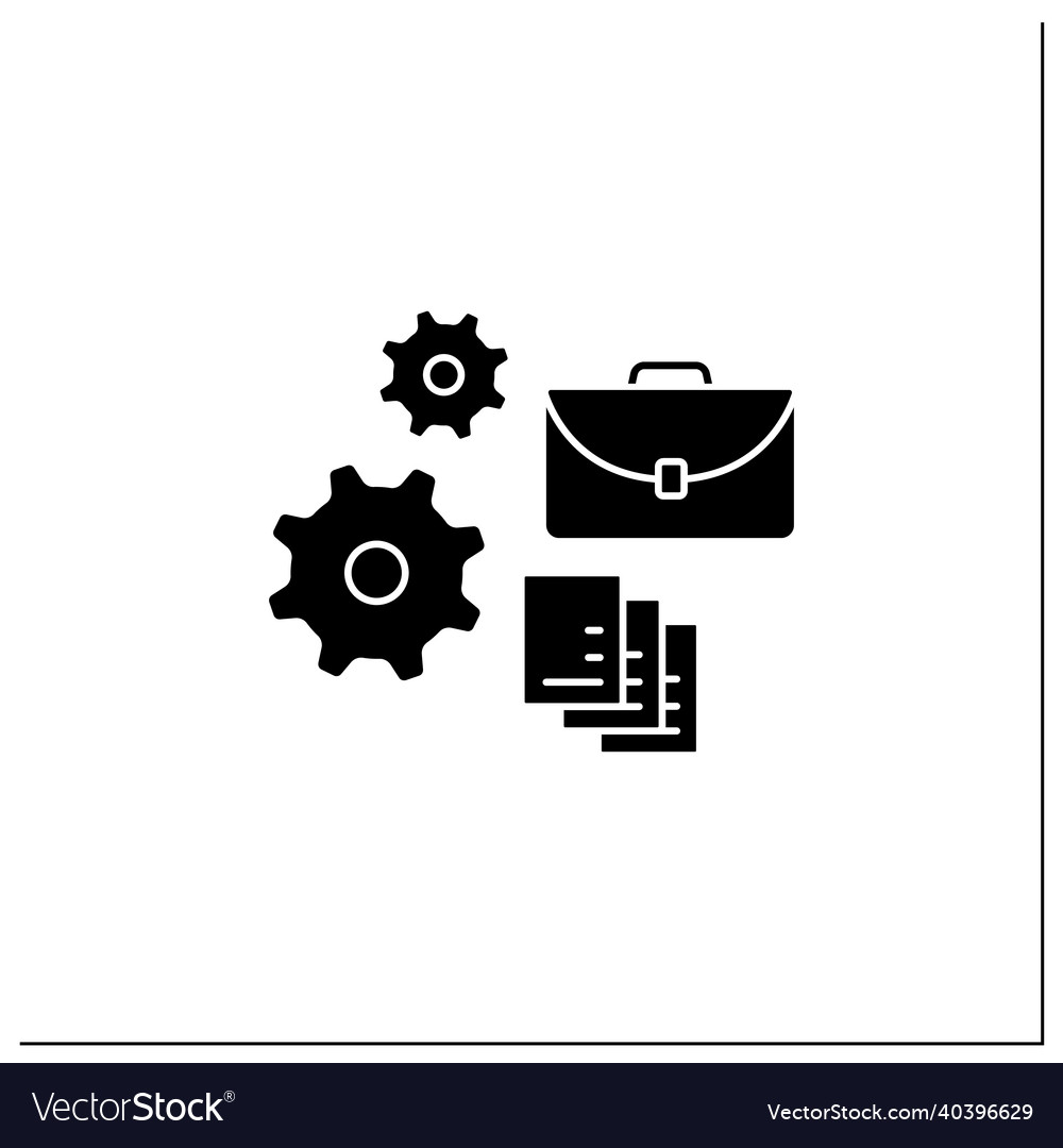 Implementing Business Automation Glyph Icon Vector Image