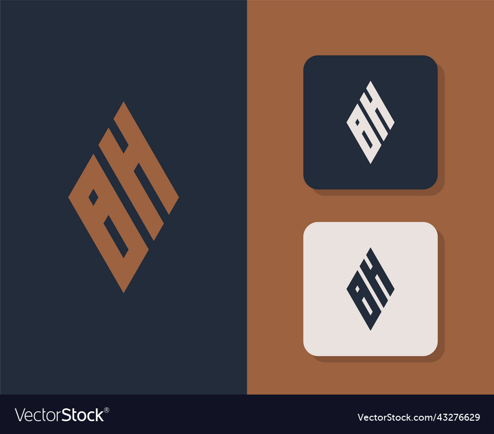 Letter b h logo design